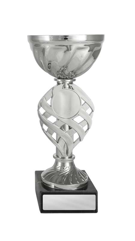 Cup on Base Assembled Silver-Black in Colour