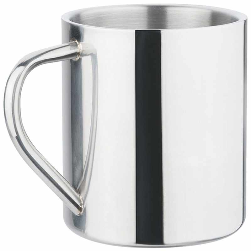 Polished stainless steel mug