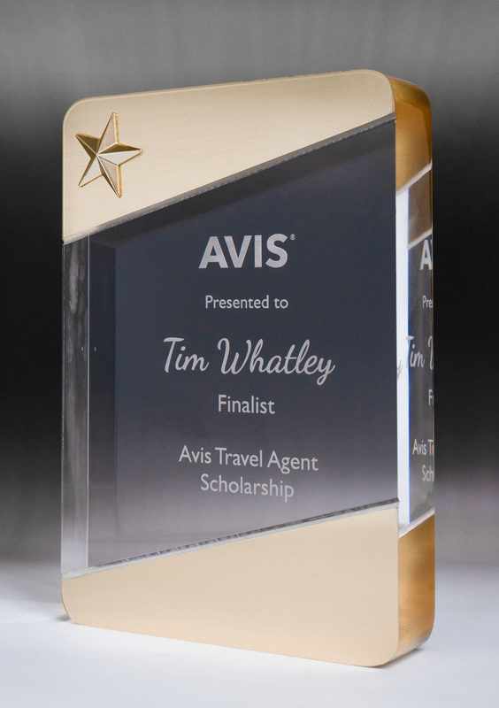 Golden Glow Acrylic Rounded Rectangle