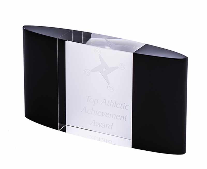 Black and Clear Crystal – Curved Block